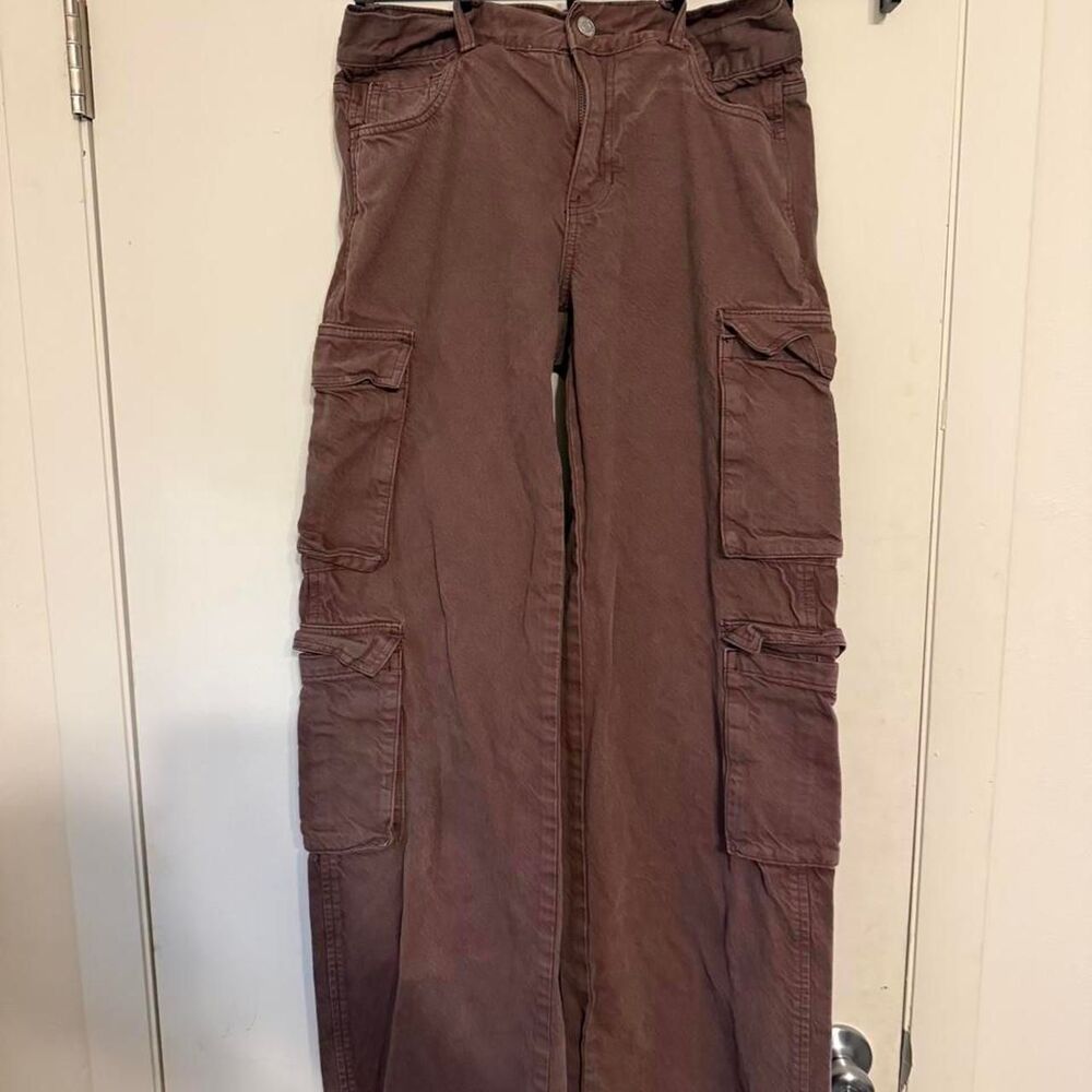 Pacsun Women's Brown and Purple Trousers
